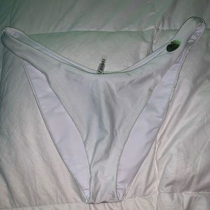 NWT high leg white bikini bottom